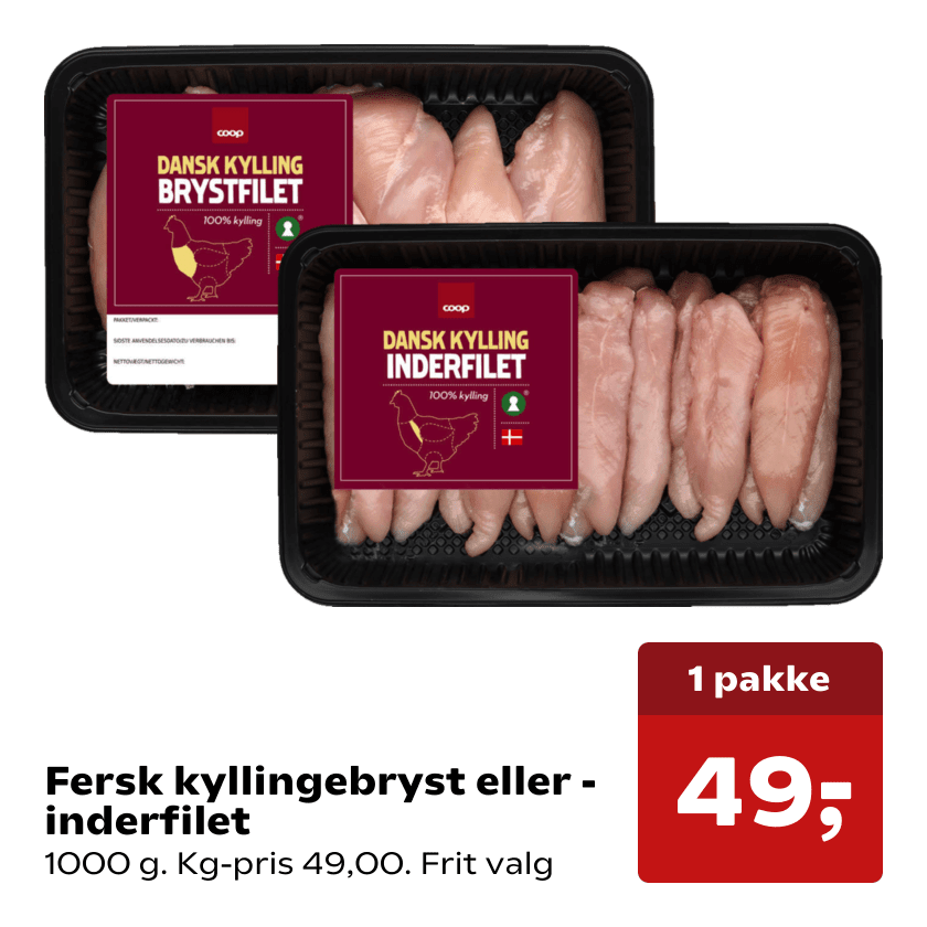 Fersk kyllingebryst eller -inderfilet