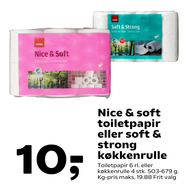 Nice & soft toiletpapir eller soft & strong kÃÂ¸kkenrulle