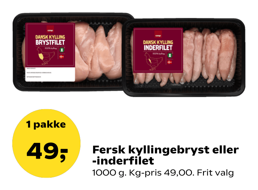 Fersk kyllingebryst eller -inderfilet