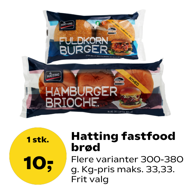 Hatting fastfood brød