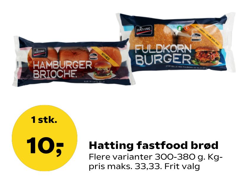 Hatting fastfood brød