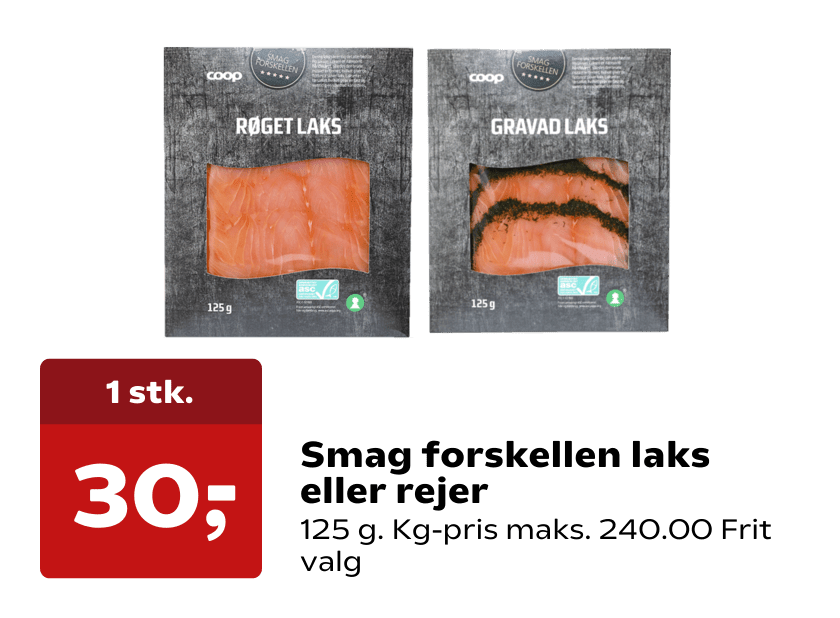 Smag forskellen laks eller rejer