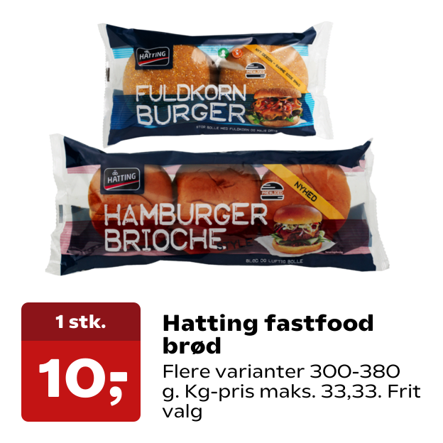 Hatting fastfood brød