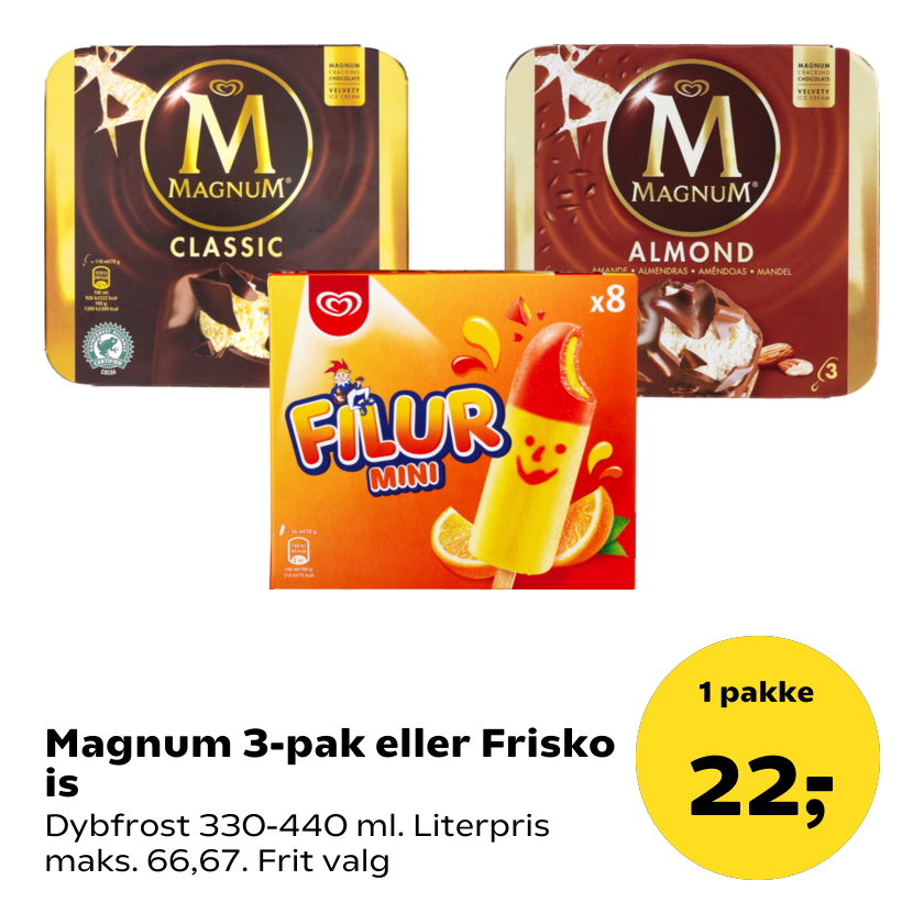 Magnum 3-pak eller Frisko is