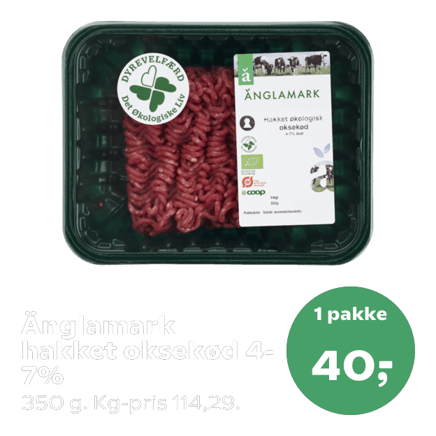 Änglamark hakket oksekød 4-7%