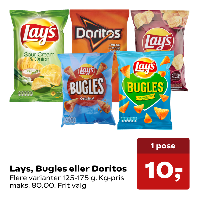 Lays, Bugles eller Doritos