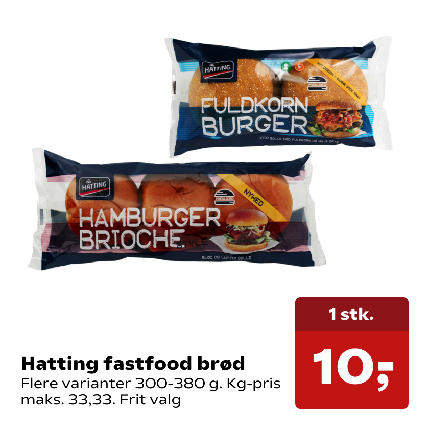 Hatting fastfood brød