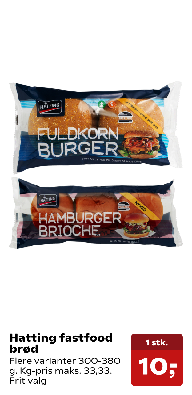 Hatting fastfood brød