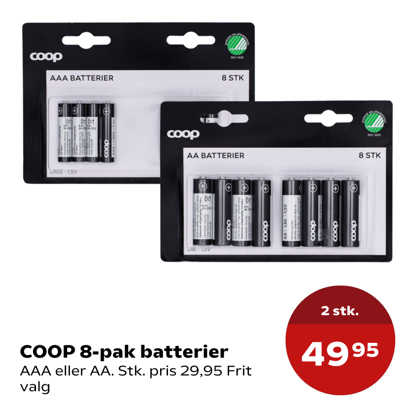 COOP 8-pak batterier