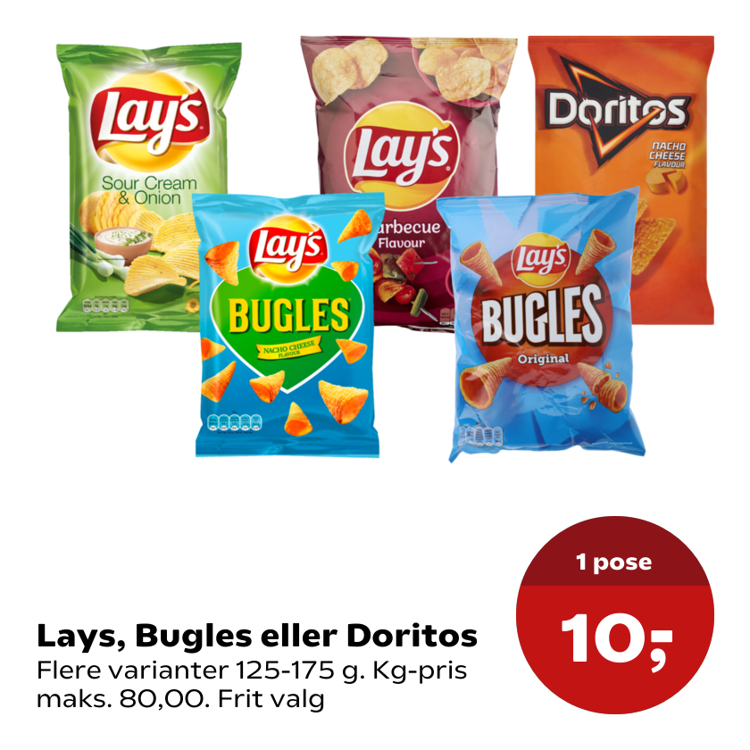 Lays, Bugles eller Doritos