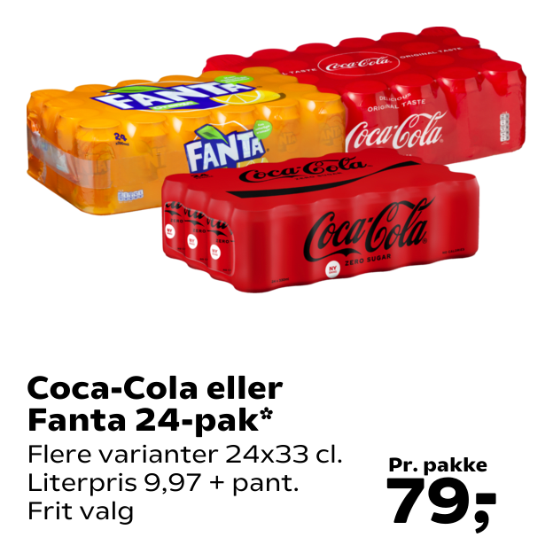 Coca-Cola eller Fanta 24-pak
