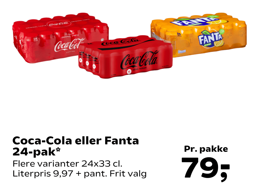 Coca-Cola eller Fanta 24-pak