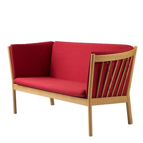 FDB Møbler, Erik Ole Jørgensen 2 pers. sofa - J148 - Eg/rød Billede af FDB Møbler, Erik Ole Jørgensen 2 pers. sofa - J148 - Eg/rød