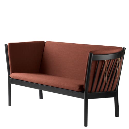 FDB Møbler, Erik Ole Jørgensen 2 pers. sofa - J148 - Sort eg/brændt orange Billede af FDB Møbler, Erik Ole Jørgensen 2 pers. sofa - J148 - Sort eg/brændt orange