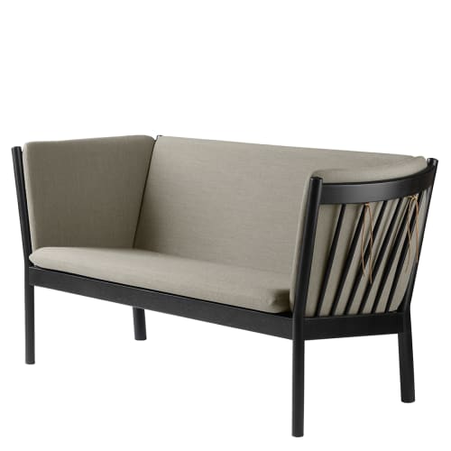 FDB Møbler, Erik Ole Jørgensen 2 pers. sofa - J148 - Sort eg/lys beige Billede af FDB Møbler, Erik Ole Jørgensen 2 pers. sofa - J148 - Sort eg/lys beige