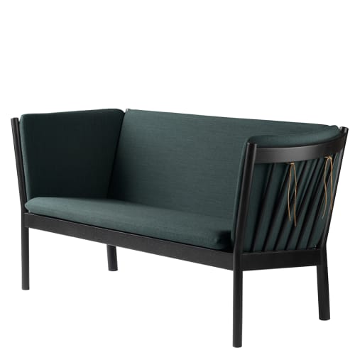 FDB Møbler, Erik Ole Jørgensen 2 pers. sofa - J148 - Sort eg/mørkegrøn Billede af FDB Møbler, Erik Ole Jørgensen 2 pers. sofa - J148 - Sort eg/mørkegrøn