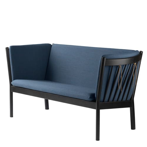 FDB Møbler, Erik Ole Jørgensen 2 pers. sofa - J148 - Sort eg/støvet blå Billede af FDB Møbler, Erik Ole Jørgensen 2 pers. sofa - J148 - Sort eg/støvet blå