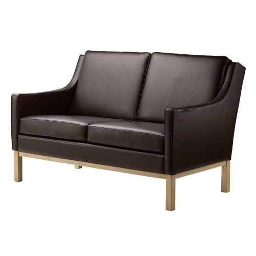 FDB Møbler, Erik Wørts 2 pers. sofa - L601-2 - Eg/mørkebrunt læder Billede af FDB Møbler, Erik Wørts 2 pers. sofa - L601-2 - Eg/mørkebrunt læder