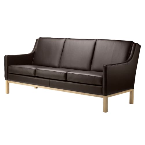 FDB Møbler, Erik Wørts 3 pers. sofa - L601-3 - Eg/mørkebrunt læder Billede af FDB Møbler, Erik Wørts 3 pers. sofa - L601-3 - Eg/mørkebrunt læder