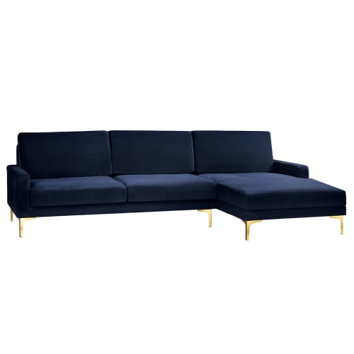 Living&more 3 pers. sofa med chaiselong - Viktoria - Mørkeblå Billede af Living&more 3 pers. sofa med chaiselong - Viktoria - Mørkeblå
