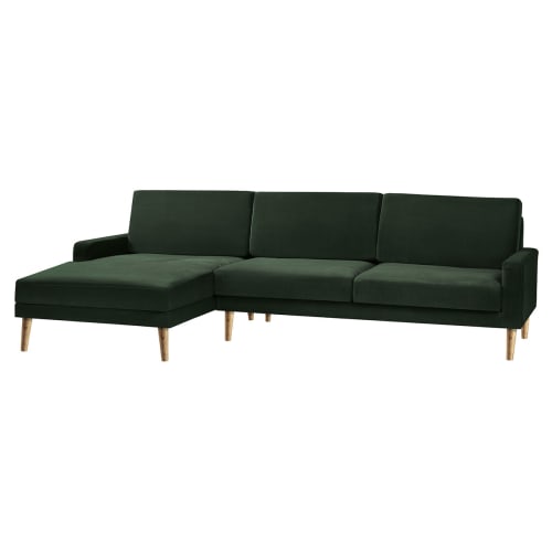 Living&more 3 pers. sofa med chaiselong - Viktoria - Mørkegrøn Billede af Living&more 3 pers. sofa med chaiselong - Viktoria - Mørkegrøn