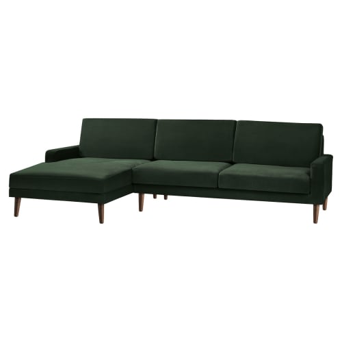 Living&more 3 pers. sofa med chaiselong - Viktoria - Mørkegrøn Billede af Living&more 3 pers. sofa med chaiselong - Viktoria - Mørkegrøn
