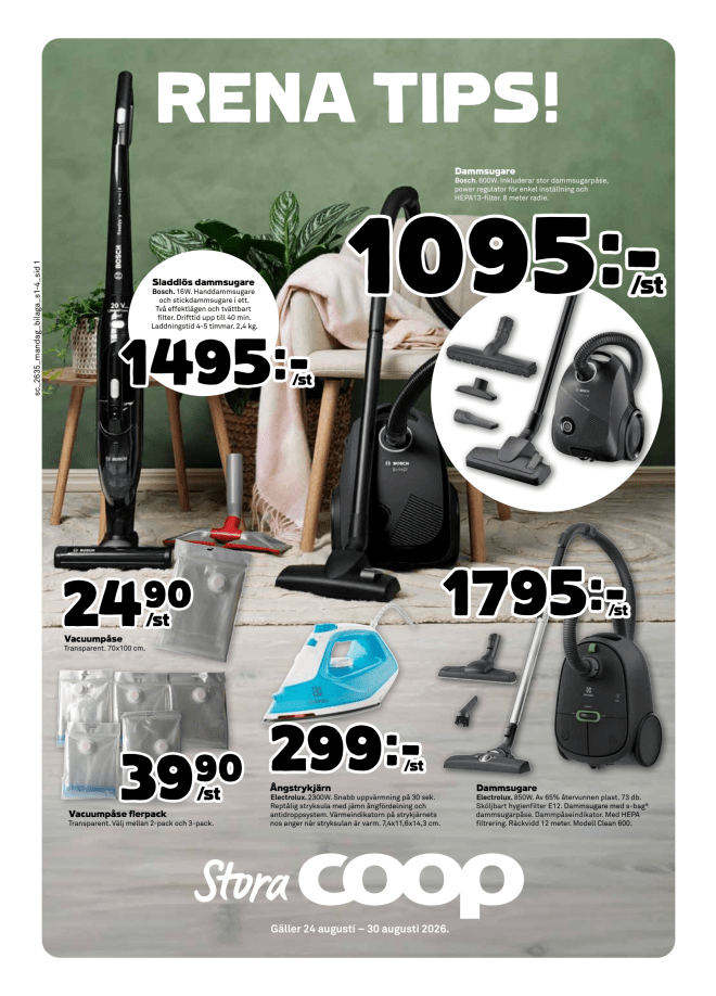 Illustration, Coops reklamblad, bäst pris som medlem. Billiga varor och veckans klipp.