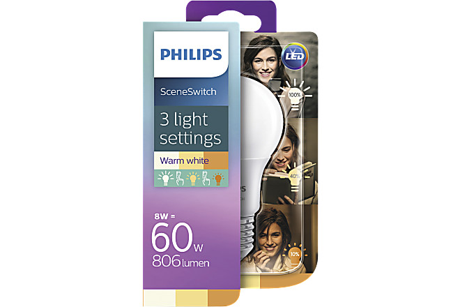 EPS600601  Lot promo 4 ampoules A60 Opale LED E27 75W - Blanc Froid