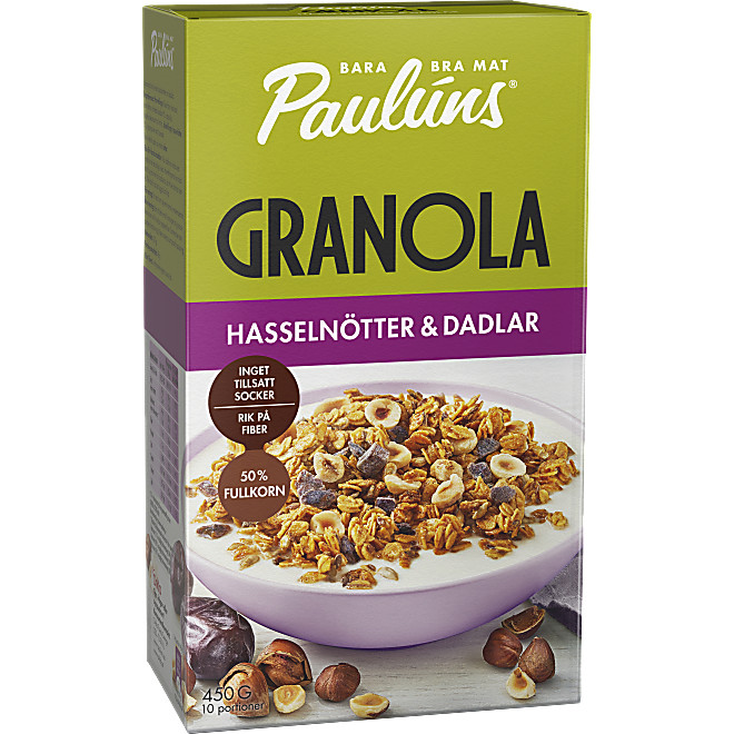 Granola Hasselnötter & dadlar - Paulúns - Coop