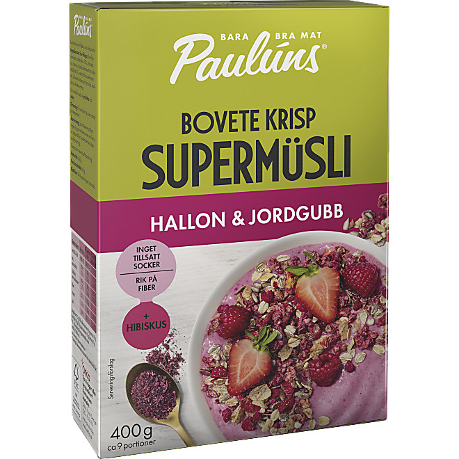Supermüsli Hallon & jordgubb - Paulúns - Coop