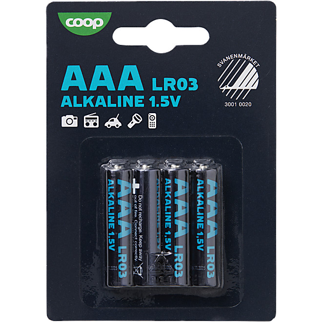 Batterier, 4-pack, LR03/AAA - StyraHem