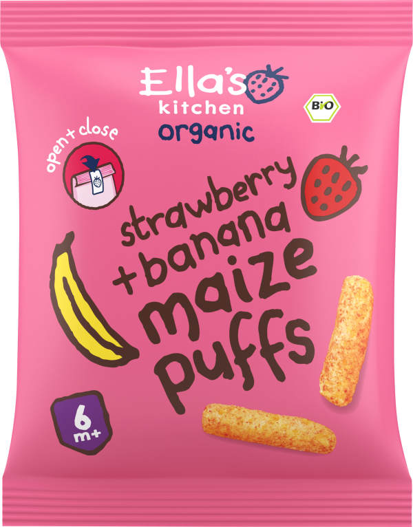 Majspuffar Jordgubb & Banan 7 Mån Eko