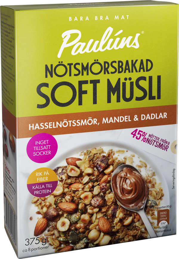 Müsli Hasselnötssmör, mandel & dadlar