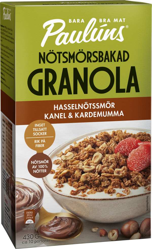 Granola Hasselnötssmör, kanel & kardemumma