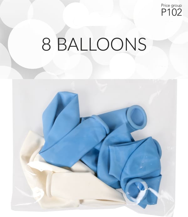 Ballonger Blå/Vit 8-pack