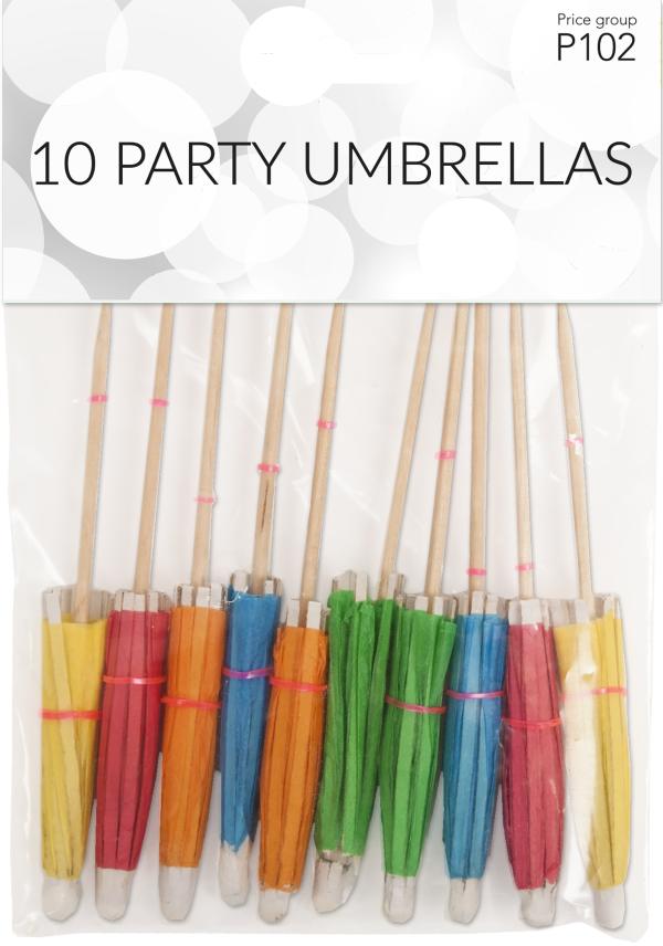 Partydekorationer Paraply 10-pack