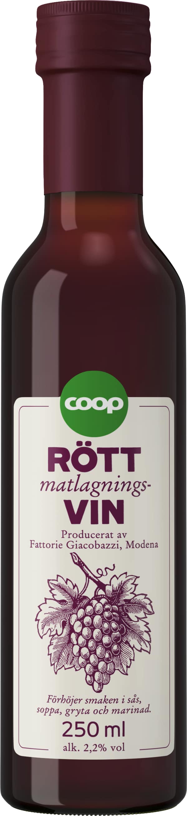 Matlagningsvin Rött 2%