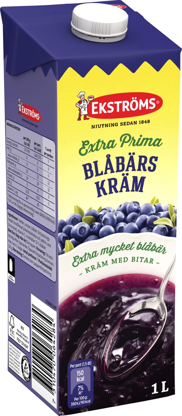 Blåbärskräm 1l Ekströms