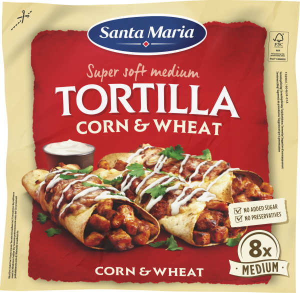 Tortilla Majs & Vete Medium 8-pack