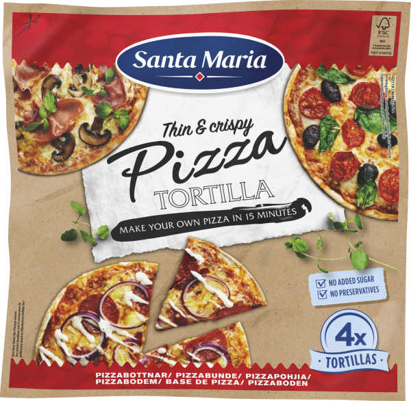 Tortilla Pizzabottnar 4-pack