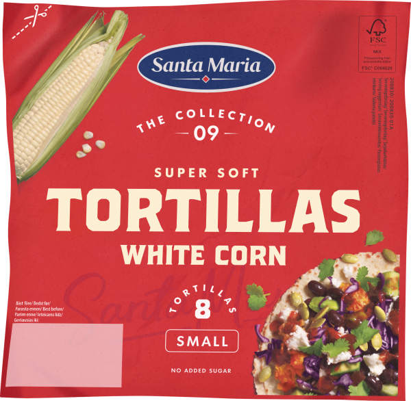 Tortilla White corn Small 8-pack