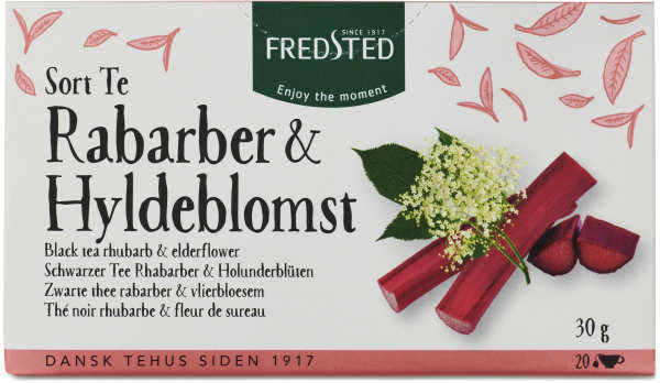 Svart te Rabarber & fläder 20-pack Eko
