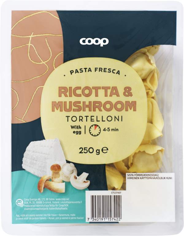Tortelloni Ricotta & mushroom