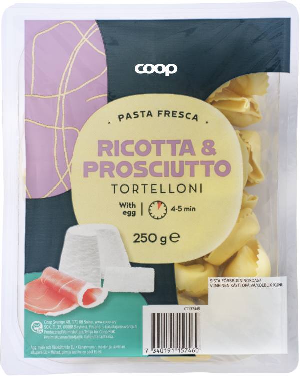 Tortelloni Ricotta & prosciutto