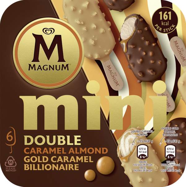 Glasspinnar Mini Double caramel 6-pack