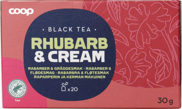 Svart te Rabarber & grädde 20-pack