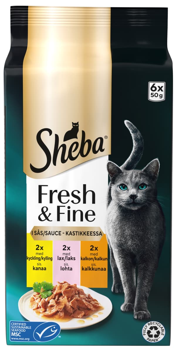 Kattmat Fresh & fine Mix i sås 6-pack