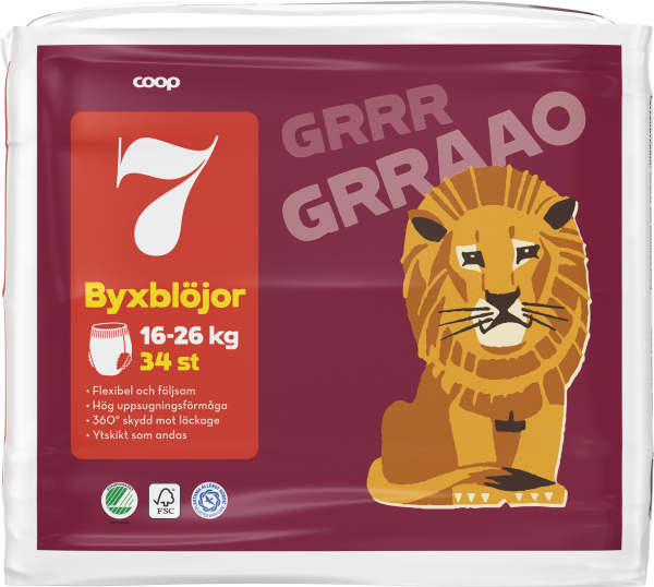 Byxblöjor 7 16-26 Kg
