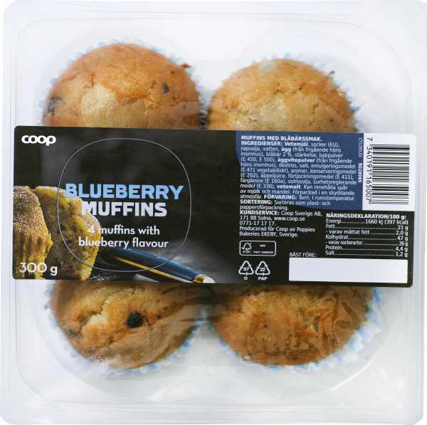 Blåbärsmuffins 4-pack