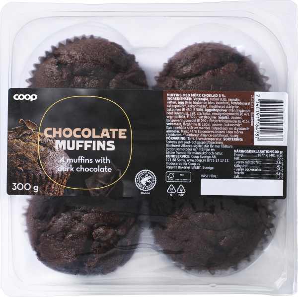 Chokladmuffins 4-pack